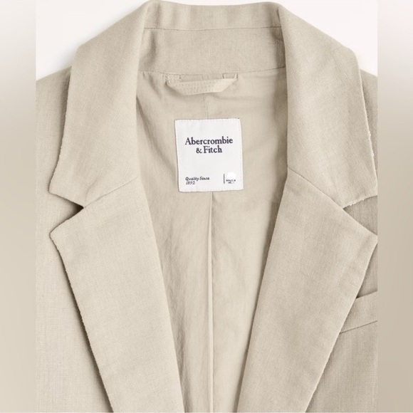 NWOT Abercrombie & Fitch Linen Blend Blazer - Picture 4 of 6